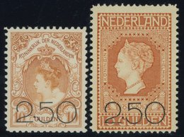 NIEDERLANDE 99/100 **, 1920, Königin Wilhelmia, 2 Prachtwerte, Mi. 850.- - Nederland