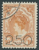 NIEDERLANDE 99 O, 1920, 2.50 G. Auf 10 G. Dunkelorange, Pracht, Mi. (100.-) - Pays-Bas