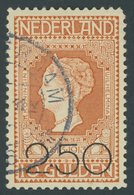 NIEDERLANDE 100 O, 1920, 2.50 G. Auf 10 G. Rotorange, Pracht, Mi. (100.-) - Nederland