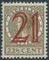 NIEDERLANDE 228 **, 1929, 21 Auf 221/2 C. Olivbraun, Postfrisch, Pracht, Mi. 60.- - Paesi Bassi