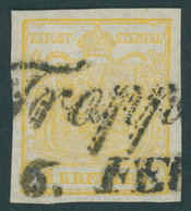 ÖSTERREICH BIS 1867 1Xa O, 1850, 1 Kr. Gelb, Handpapier, L2 TROPPAU, Pracht - Usati