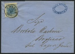ÖSTERREICH 5Y BRIEF, 1855, 9 Kr. Blau, Maschinenpapier, Type IIIb, K1 TRIEST Abends, Prachtbrief Nach Bogliaco - Used Stamps