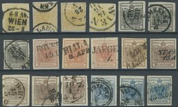ÖSTERREICH BIS 1867 1-5 O, 1850/4, 18 Breitrandige Werte, Fast Nur Prachterhaltung - Used Stamps
