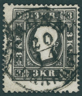 ÖSTERREICH BIS 1867 11Ia O, 1858, 3 Kr. Schwarz, Type Ia, Stempel BRÜNN BAHNHOF, Pracht, Fotobefund Dr. Ferchenbauer, Mi - Gebruikt