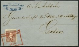 ÖSTERREICH 14II BRIEF, 1859, 10 Kr. Braun, Type II, Auf Brief Mit Rotem R5 K.K. BRIEF-FILIALAMT IN WIEN Nach Leoben, Pra - Usati