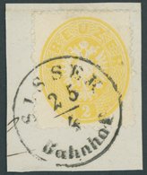 ÖSTERREICH BIS 1867 24 BrfStk, 1863, 2 Kr. Gelb, K1 SISSEK BAHNHOF, Kabinettbriefstück - Gebruikt