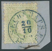 ÖSTERREICH 1867-1918 36I BrfStk, 1874, 3 Kr. Grün, Grober Druck, Blauer K2 SECHSHAUSEN, Prachtbriefstück - Andere & Zonder Classificatie