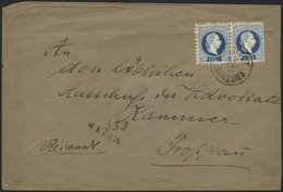 ÖSTERREICH 38II Paar BRIEF, 1882, 10 Kr. Blau, Feiner Druck, Im Waagerechten Paar Auf Reco-Brief Von Schlesien Nach Trop - Altri & Non Classificati