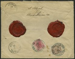 ÖSTERREICH 53,65 BRIEF, 1894, 5 Kr. Mittelkarmin/schwarz Und 30 Kr. Mattsiena/schwarz, Rückseitig Auf Wertbrief Mit K1 E - Sonstige & Ohne Zuordnung