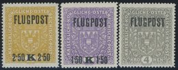 ÖSTERREICH 1867-1918 225-27y **, 1918, Flugpost, Weißes Papier, Postfrischer Prachtsatz - Sonstige & Ohne Zuordnung