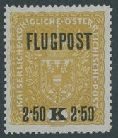 ÖSTERREICH 1867-1918 226xIC **, 1918, 2.50 Kr. Auf 3 Kr. Dunkelocker/schwarz, Gezähnt L 121/2:111/2, Postfrisch, Pracht, - Andere & Zonder Classificatie