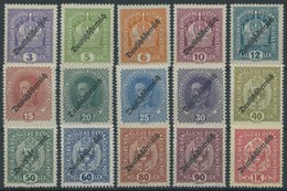 ÖSTERREICH 1918-1938 228-42 **, 1918, Freimarken, Postfrischer Prachtsatz, Mi. 70.- - Other & Unclassified