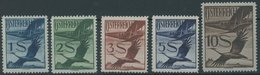 ÖSTERREICH 1918-1938 483-87 **, 1925/6, 1 - 10 S. Flugpost, Postfrisch, 5 Prachtwerte, Mi. 258.- - Other & Unclassified