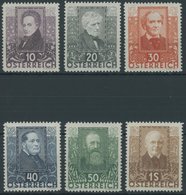 ÖSTERREICH 1918-1938 524-29 **, 1931, Dichter, Postfrischer Prachtsatz, Mi. 220.- - Andere & Zonder Classificatie