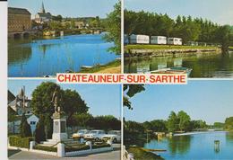 CP 49 CHATEAUNEUF SUR SARTHE LE CAMPING MONUMENT ROBERT LEFORT - Chateauneuf Sur Sarthe