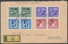 ÖSTERREICH 1918-1938 628-31 Paar BRIEF, 1936, Winterhilfe III In Waagerechten Paaren Mit Tagesstempeln Auf Einschreibbri - Other & Unclassified