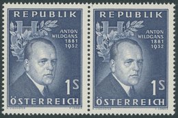 ÖSTERREICH AB 1950 1033I Paar **, 1957, 1 S. Wildgans Mit Plattenfehler Gebrochene 2 In 1932, Im Paar Mit Normaler Marke - Used Stamps