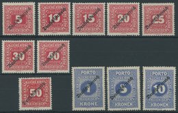 PORTOMARKEN P 64-74 **, 1919, Deutsch-Österreich, Postfrisch, üblich Gezähnter Prachtsatz, Mi. 200.- - Postage Due