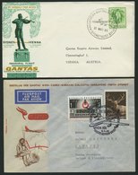 SONDERFLÜGE 31.3.1965, Erstflug SYDNEY-WIEN Und 6.4.1965, Erstflug WIEN-KARACHI-(SYDNEY), 2 Prachtbelege - Other & Unclassified