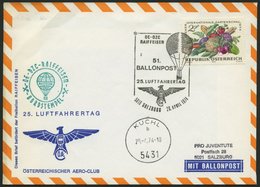 KINDERDORF-BALLONPOST 20.4.1974, Ballonpost Anlässlich Des 25. Luftfahrertag Des Österr. Aero Clubs, Etwas Knitterig - Per Palloni