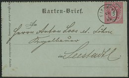 GANZSACHEN K 8 BRIEF, 1889, 5 Kr. Rosa, Kartenbrief (deutsch) Mit K1 FISCHERN Nach Seestadt, Pracht - Autres & Non Classés