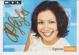 Authentic Signed RTL Card / Autograph -  German Actress SABINE PFEIFER - Autogramme