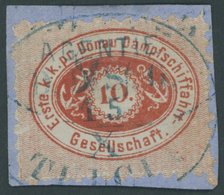 DDG 4 BrfStk, 1870, 10 Kr. Rot, Blauer Ovalstempel TULCIA, üblich Gezähnt, Prachtbriefstück, Mi. 640.- - Other & Unclassified