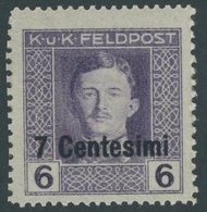 FELDPOST ITALIEN 5D **, 1918, 7 C. Auf 6 H. Violett, Gezähnt L 121/2:111/2, Postfrisch, Pracht, Mi. 60.- - Other & Unclassified