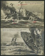 FELDPOST 1915, 2 Verschiedene Künstlerkarten, Kriegsszenen Auf See Mit Beteiligung Der österreich-ungarischen Flotte, Ei - Andere & Zonder Classificatie