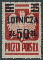 POLEN 409a **, 1945, 1.50 Zl. Auf 25 Gr. Karmin, Postfrisch, Leichte Bugspur Sonst Pracht, Mi. 800.- - Other & Unclassified