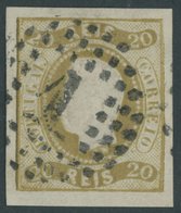 PORTUGAL 19 O, 1866, 20 R. Olivbraun, Pracht, Mi. 90.- - Autres & Non Classés