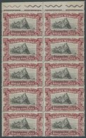 SAN MARINO 67 **, 1918, 3 L. Karmin/schwarz Im Postfrischen Zehnerblock, Teils Leicht Angetrennt, Pracht, Mi. (300.-) - Altri & Non Classificati