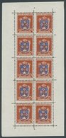 SAN MARINO 333KB **, 1945, 25 L. Wappen Im Kleinbogen (10), Pracht, Mi. 200.- - Other & Unclassified