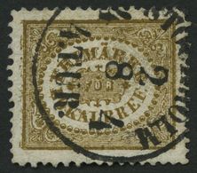 SCHWEDEN 13 O, 1862, 3 Ö. Gelbbraun, K1 STOCKHOLM 4 TUR, Links Kleiner Spalt Sonst üblich Gezähnt Pracht, Mi. 380.- - Used Stamps