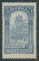 SCHWEDEN 54 *, 1903, 5 Kr. Hauptpostamt, Mehrere Falzreste, Feinst, Mi. 200.- - Used Stamps