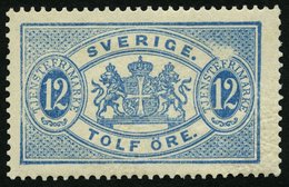 DIENSTMARKEN D 6B *, 1881, 12 Ö. Blau, Gezähnt 13, Mit Interessantem Druckausfall über Rechter Wertziffer, Falzreste, üb - Dienstmarken