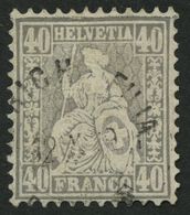 SCHWEIZ BUNDESPOST 34 O, 1867, 40 C. Grau, üblich Gezähnt Pracht, Gepr. Marchand, Mi. 140.- - Andere & Zonder Classificatie