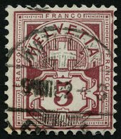 SCHWEIZ BUNDESPOST 46 O, 1882, 5 C. Lilabraun, Pracht, Mi. 120.- - Other & Unclassified