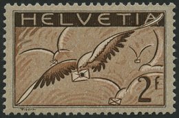 SCHWEIZ BUNDESPOST 245x *, 1930, 2 Fr. Brieftaube, Gewöhnliches Papier, Falzreste, Pracht - Otros & Sin Clasificación