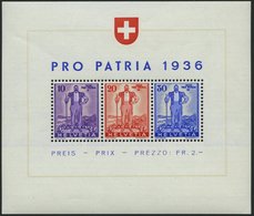 SCHWEIZ BUNDESPOST Bl. 2 **, 1936, Block Pro Patria, Winziger Eckbug Sonst Pracht, Mi. 75,- - Andere & Zonder Classificatie