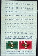 SCHWEIZ BUNDESPOST Bl. 16 **, 1959, Block NABAG, 10x, Pracht, Mi. 160.- - Other & Unclassified