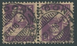 ZUSAMMENDRUCKE K 12 O, 1918, Tellbrustbild Kehrdruck 15 + 15, Feinst (kleine Knitterspur), Mi. 200.- - Zusammendrucke