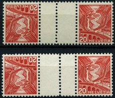 ZUSAMMENDRUCKE KZ 11yC,zC **, 1937, Landschaften Kehrdrucke 20 + Z + 20, Beide Gummierungen, Zwischensteg Senkrecht Gezä - Se-Tenant