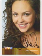 Authentic Signed RTL Card / Autograph -  German Actress INES KURENBACH TV Series Unter Uns - Autogramme