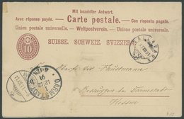 GANZSACHEN P 16 BRIEF, 1885, 5/5 C. Schwarz, Frage- Und Antwortteil Von SALLAVAUX Nach Darmstadt, Feinst - Stamped Stationery
