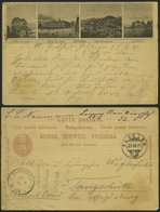 GANZSACHEN 1891, 10 C. Bildpostkarte Mit 4 Ansichten Von Lugano, Von FLUELEN Nach Tangerhütte, Leichte Gebrauchsspuren - Postwaardestukken