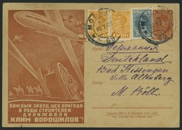 GANZSACHEN P 91.II BRIEF, 1930, 5 K. Zeppelin-Ganzsachenkarte, Bild 56 (5/XII-1930), Mit Zusatzfrankatur Nach Deutschlan - Cartas & Documentos