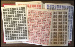 SAMMLUNGEN, LOTS O, 1947-78, Bogenmappe Mit 14 Verschiedenen Bogen Freimarken In Unterschiedlichen Mengen, Dazu Viele Un - Used Stamps