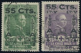 SPANIEN 341/2 O, 1927, 55 C. Auf 10 Und 20 C. 25. Jahrestag Der Krönung II, 2 Prachtwerte, Mi. 110.- - Andere & Zonder Classificatie