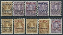 SPANIEN 351-60 **, 1927, Rotes Kreuz, üblich Gezähnter Postfrischer Pachtsatz, Signiert A. Roig, Mi. 1200.- - Other & Unclassified